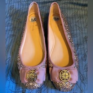 Kate Spade New York glitter ballet flats in lavender 7.5